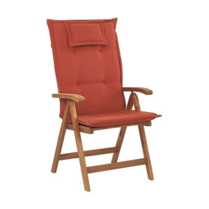 Puutarhatuoli 2 kpl akaasiapuu Punainen Pehmuste - Puu/Luonnonväri