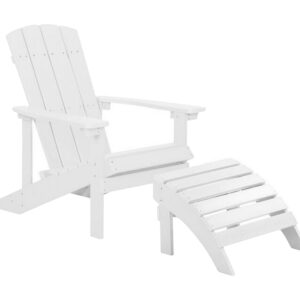 Puutarhatuoli Adirondack jalkarahilla Valkoinen - Valkoinen